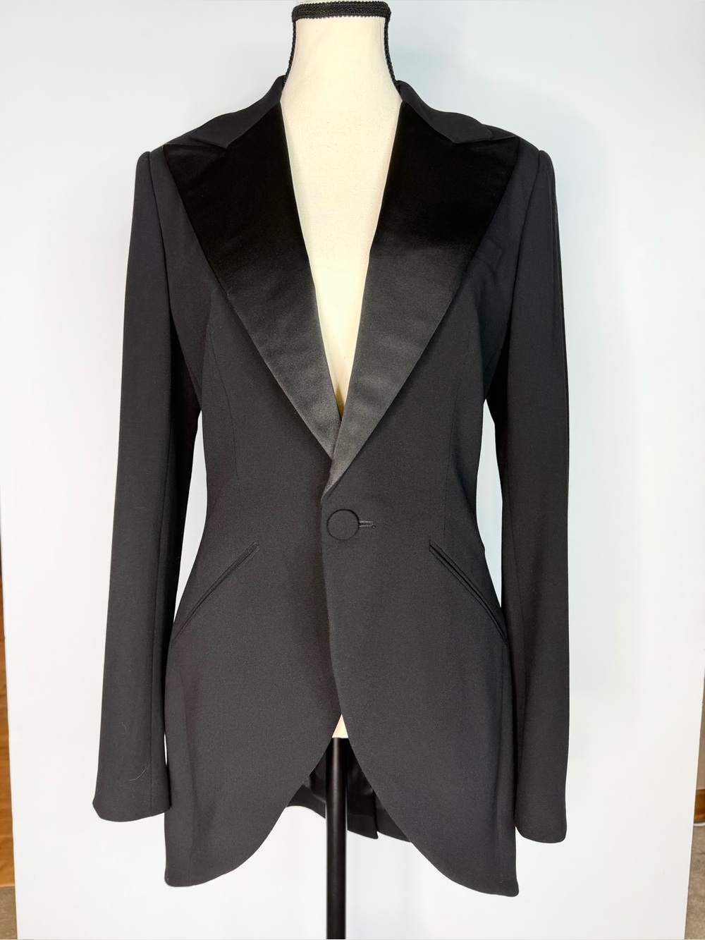 Vintage Ralph Lauren Black Label Y2K Satin Lapel Archival Tuxedo Riding Blazer